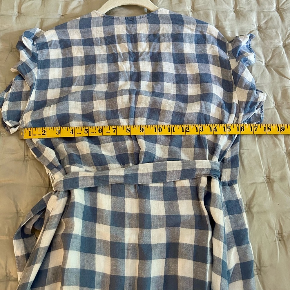 Rails Brigitte Belted Wrap Dress in Periwinkle & White Check Size XS - Picture 10 of 16